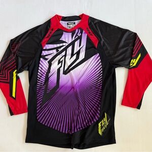FLY Racing FlyLite Jersey Mens L Purple Black Red Moto MX BMX Graphic